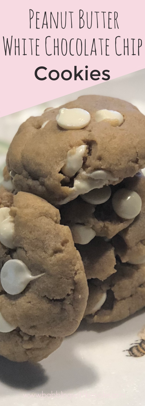 These delicious cookies are a great variation from chocolate chip cookies! The peanut butter and white chocolate chips are a great combination for a sweet treat! They are easy to make and can be made in advanced and then frozen! #cookies #whitechocolate #peanutbutter #peanutbutterwhitechocolatecookies #easycookies #sweettreats