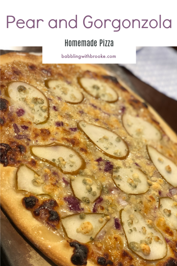 This is a delicious, easy pizza variation that everyone will love! It is so easy to make and is perfect for a lazy night in. Plus, it pairs great with wine... #homemadepizza #pizza #pearandgorgonzolapizza #easydinnerrecipe 