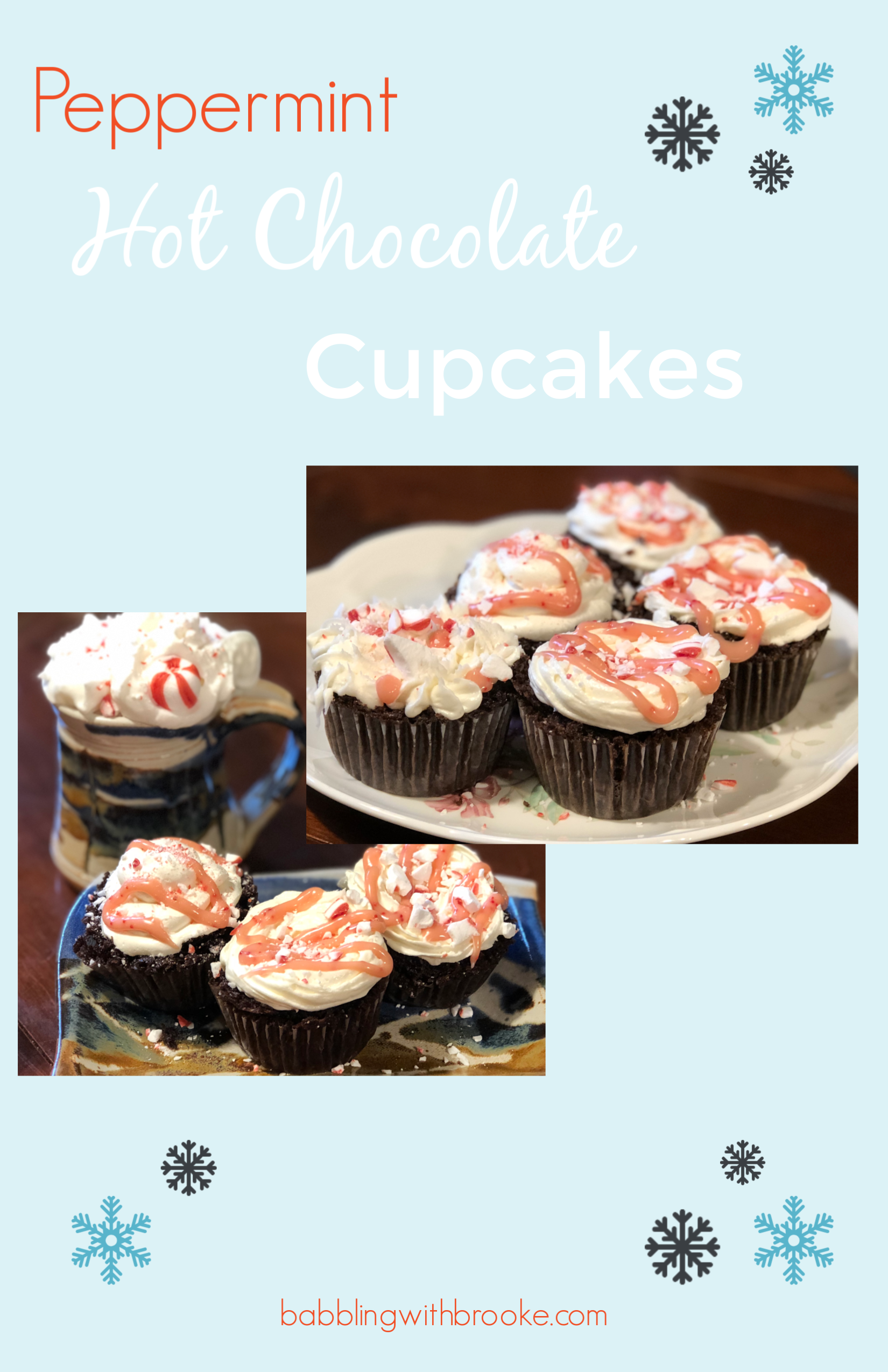 These delicious holiday cupcakes are sure to get you ready for Christmas time! Peppermint Hot Chocolate Cupcakes are perfect for gifting to others or for eating yourself and are lovely during the holiday season... or any season for that matter! #holidaycupcakes #cupcakes #specialtycupcakes #hotchocolate #peppermintcupcakes #hotchocolatecupcakes #holidaybaking