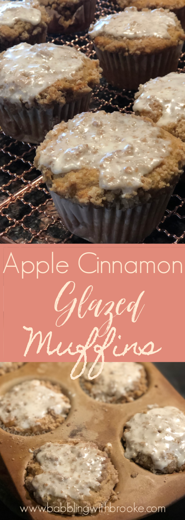 These apple cinnamon glazed muffins are so good! These muffins are easy to make and the perfect sweet treat to start your morning. These apple muffins are perfect for Fall or Winter with the sweet cinnamon apple combination. #applemuffins #easymuffinrecipe #sweetbreakfastrecipe #sweettreat #muffins #Fallmuffins #Wintermuffin #muffinrecipes